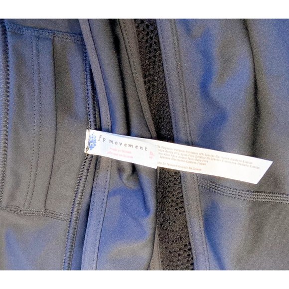 Free People Black Floral Lace Light Weight Long Activewear Leggings w. Pocket, S - Picture 8 of 9